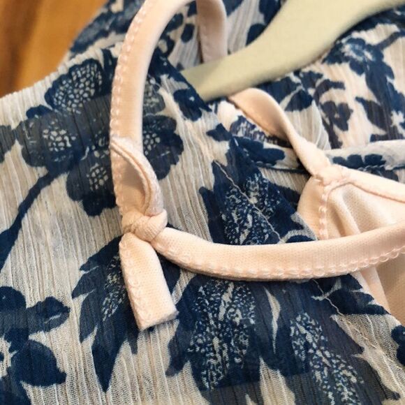 Motherhood Size Small Sheer Blue Floral  Cottagecore  Feminine Maternity Dress - Picture 9 of 9